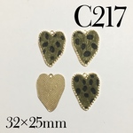 【4個】ハート ダルメシアン ファー チャーム