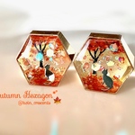 【紅葉にゃんこ】*°Autumn Hexagon*°ネックレス
