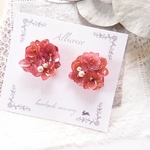 再々販 冬の紅華～紫陽花グラデーションピアス/イヤリング