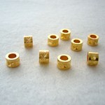 ビーズクラブ メタルビーズ ロンデル★円柱★ クリスタルカット★金★7mm ★50個[4582434304887]