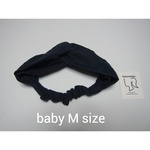 （baby M size）リネン ネイビー クロスヘアバンド  ママとおそろい