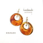 NEW!大ぶりベッコウのゆらゆら秋冬ピアス