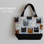 ☆HAPPYトートバッグ♪　☆Faceねこさん☆