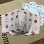 大人用ガーゼマスク（ケーキとマカロンピンク）