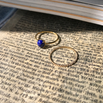 lapis  lazuli & 14KGF twistの知的クールなゴールドリングセット♡