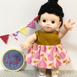 ピンク洋ナシのコーデュロイワンピース♡　ぽぽちゃん　服　ＵＳＡコットン