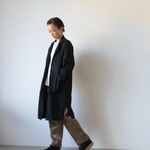 new ojisan coat/ Herringbone / black