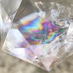 天然石 虹入り 水晶  六芒星 ネックレス