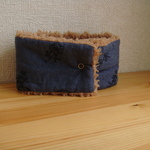 キッズ ネックウォーマー☆ネイビー刺繍