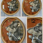 ワンちゃん焼き絵時計 リアル 立体 オーダー ペット 焼き絵 時計 オーダーメイド 似顔絵 愛犬  壁掛時計 わいい時計 似顔絵時計 立体時計 手作り時計 送料無料 プレゼント 