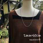 オールステンレス製 フレンチロープチェーンネックレス 幅2mm