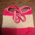 ピンク！麻糸バッグ斜めがけ用