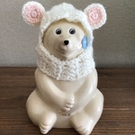  しろくま貯金箱   ねずみ帽