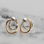 クルリンフープ×ゴールドオーバル ピアス