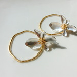 flower hoop -silver-