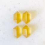 Clear Yellow Pyramid Hexagon Cabochons