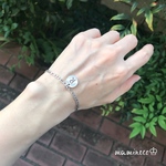 選べる！イニシャルブレスレット オールステンレス製 フィガロチェーンタイプ 幅3mm