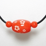 サンザシの花の「とんぼ玉」ネックレス あすなろ M-337