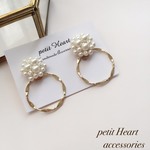 ２way♡パールとゴールドサークルのイヤリング(ピアス)♡