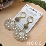 ゴールド✕ホワイト✕パール  ピアス
