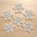 雪の結晶のモチーフ＊ラメ入り白＊６枚＊