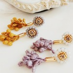 「ボタニカルレース&ビーズ刺繍」オフwhiteのみ ピアス/イヤリング 