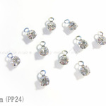 (20個入)ラインストーンチャーム(3mm)（PP24）(クリスタル/本ロジウム)(プレシオサ製)【8401】