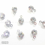 (10個入)ラインストーンチャーム(5mm)（SS22）(クリスタル/本ロジウム)(プレシオサ製)【8399】