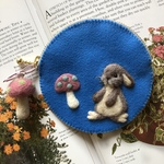 🐰felt  de patchworkうさぎとキノコ🍄のコインケース🐰