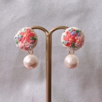 刺繍＊お花イヤリング