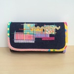 denim（pink line）　長財布