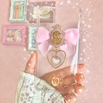 🎀プリンセスカメオとゆらゆらハートのガーリーiPhoneケース🎀