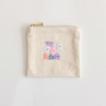  〈10㎝ファスナー〉花刺繍ポーチ