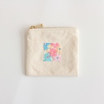 〈10㎝ファスナー〉花刺繍ポーチ