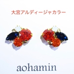 大宮アルディージャカラー＊ビジュー イヤリング ピアス サッカー Jリーグ アクセサリー