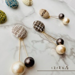 6color＊カボション×コットンパールのピアス＆イヤリング