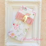 iPhoneアンドロイドリボン花柄ハードケース  olivier9
