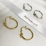 ノットスモールフープピアス【ゴールド】