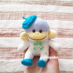 おでかけしよ♪ミニソックモンキー（ベレー帽・水色） 