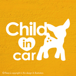 魔除けのシンボル　かわいい子鹿／バンビ002　チャイルドインカー　child in car ★ ステッカー