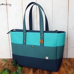 【li様専用】№1155 倉敷帆布ボックストート＊ターコイズ×シアンブルー×セルリアンブルー