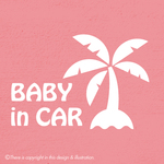 家族愛・守護の象徴　ヤシの木001　ベビーインカー　baby in car ★ カッティングステッカー