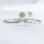 【2本セット】silver filled　槌目&キラキラ槌目リング　　0.8㎜ ／ピンキーリング 華奢　シンプルリング　ペアリング　重ね付け