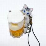 にゃんこのしっぽ〇にゃんこの生ビール〇チンチラ〇猫〇ストラップ
