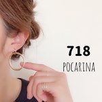718…シンプルデザイン 大ぶりゴールドフープ イヤリング ピアス pocarina