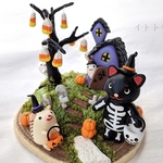 トリックオアトリート＊黒猫スケルトン＊2019＊ハロウィン