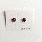 マグネットピアス ハート　ボルドー