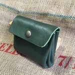 小さな革財布/ジャバラに開くグリーン革財布/mini-jaba-green