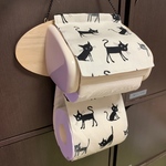 【ネコ 白地or黒地】 トイレットペーパーホルダーカバー 