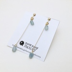 ナチュラルストーンイヤリング/アクアマリン